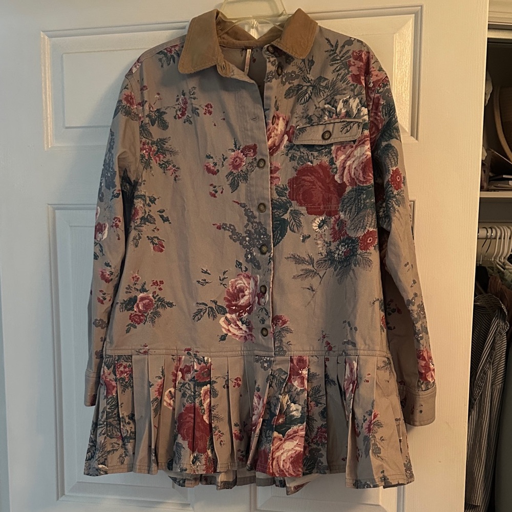 Free People Floral Pleated Mini Dress